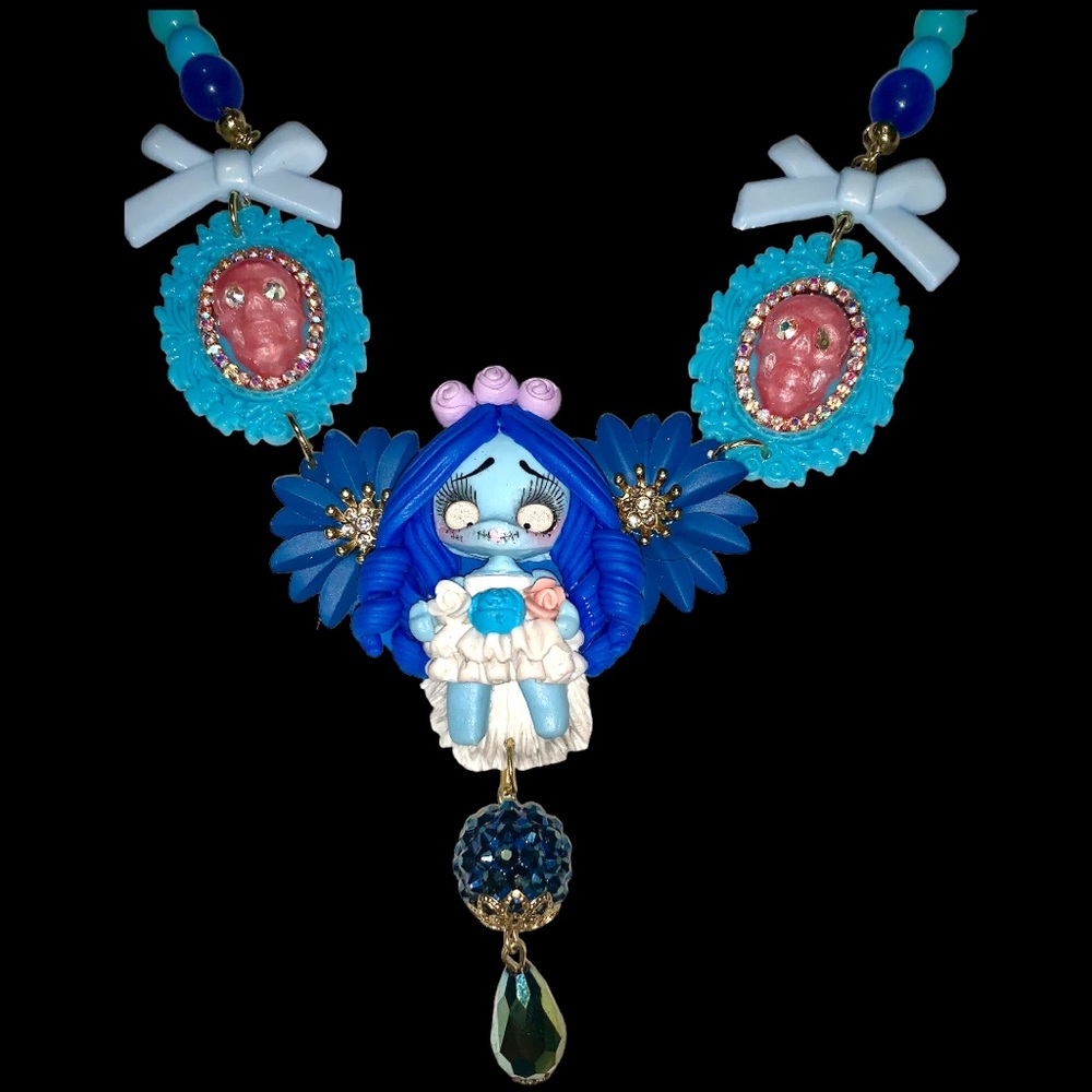 Tim Burton The Corpse Bride Beaded Hand Made Necklace